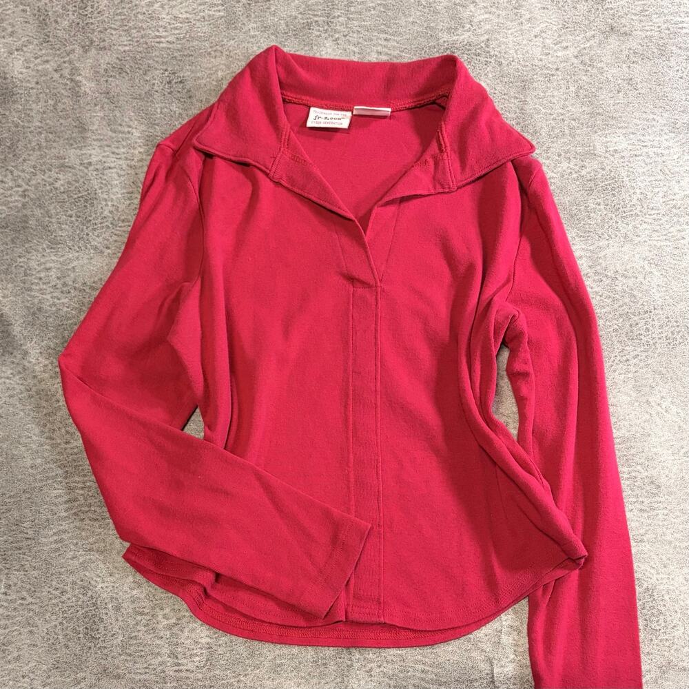 Hot Pink Vintage Polo Long Sleeve Top